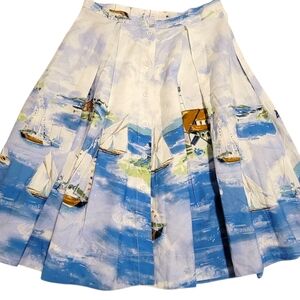 Seascape Sailboat Nautical 50s A-LINE SKIRT

Maeve Anthropologie:$148